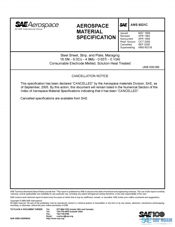 SAE AMS 6521 Series PDF