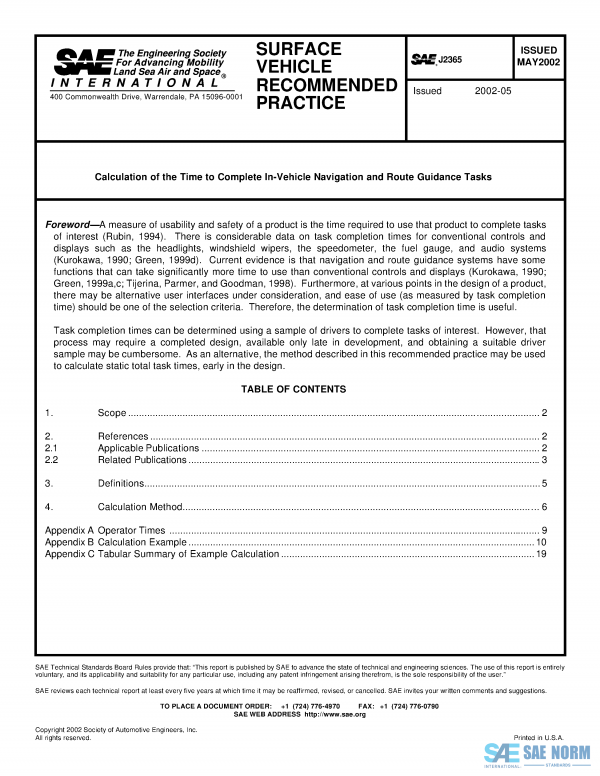 SAE J 2365 Series PDF
