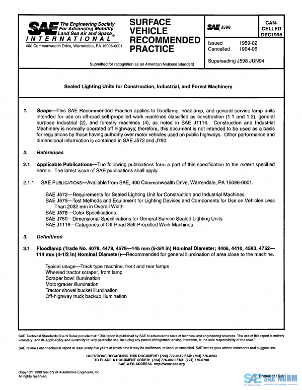 SAE J 598 Series PDF