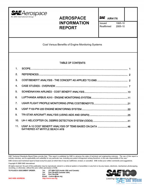 SAE AIR 4176 Series PDF