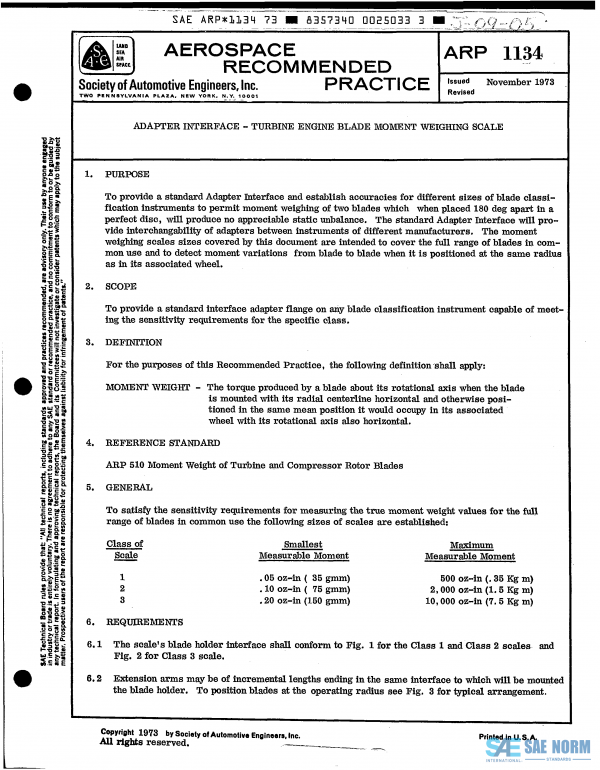 SAE ARP 1134 Series PDF