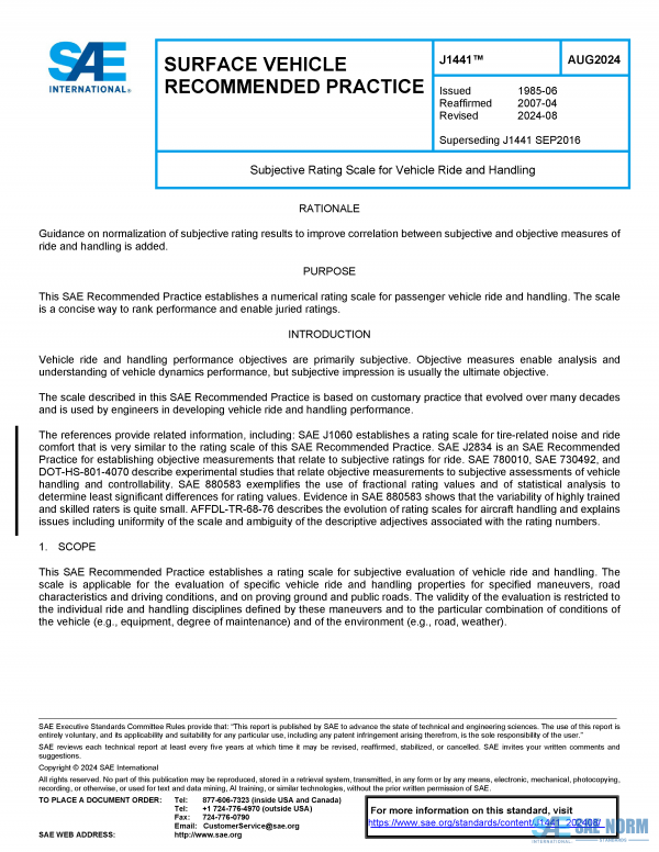 SAE J 1441 Series PDF
