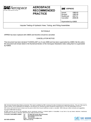 SAE ARP 603 Series PDF