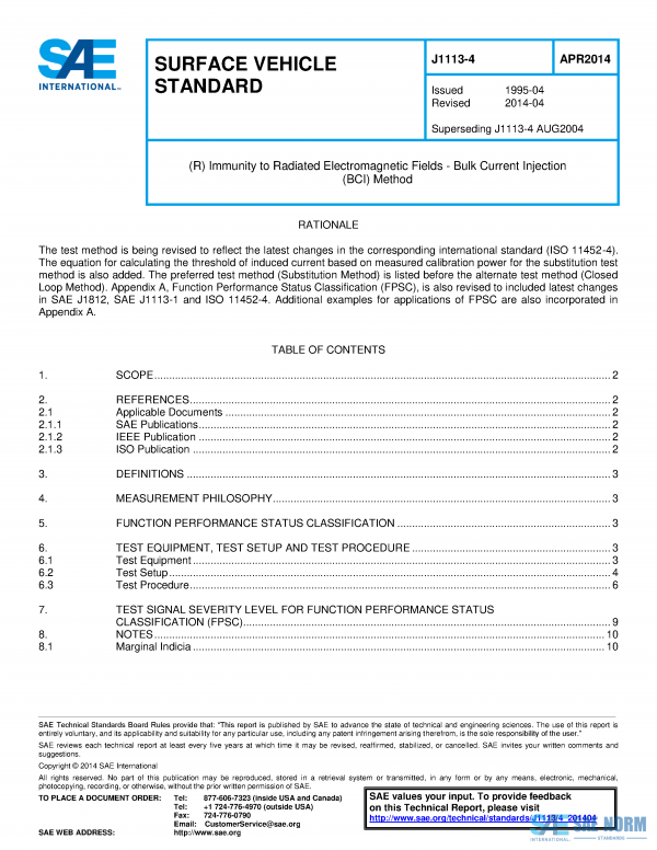 SAE J 1113/4 Series PDF