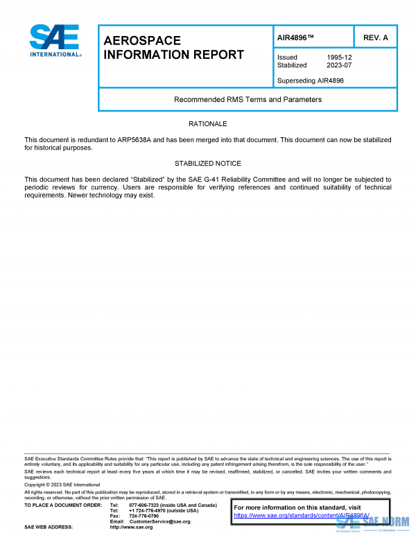 SAE AIR 4896 Series PDF