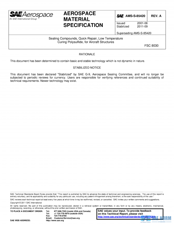 SAE AMSS 85420 Series PDF