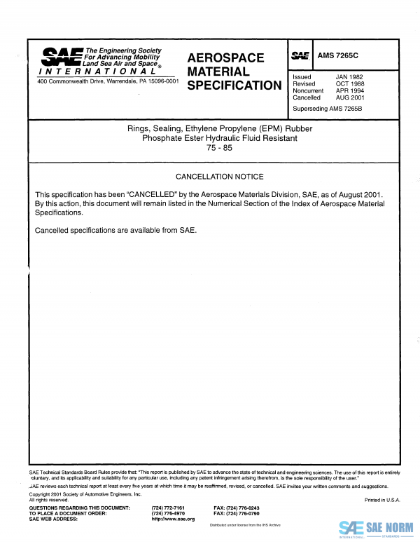 SAE AMS 7265 Series PDF