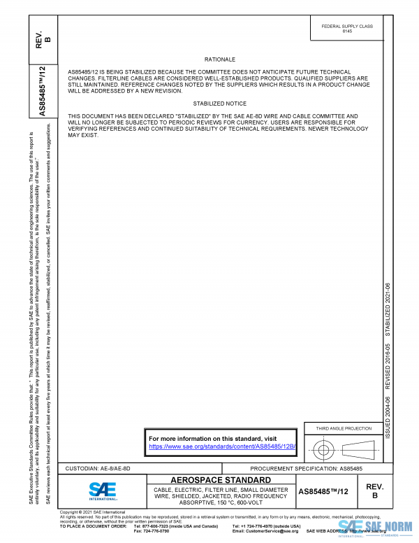 SAE AS 85485/12 Series PDF