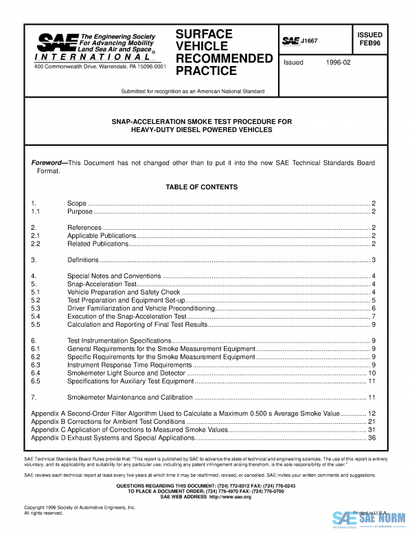 SAE J 1667 Series PDF