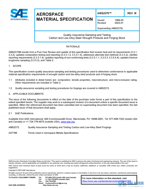 SAE AMS 2370 Series PDF