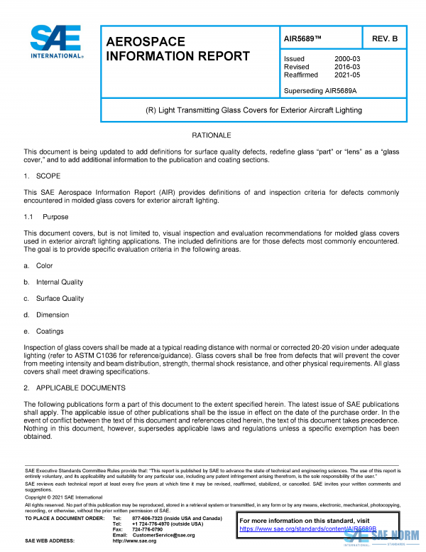 SAE AIR 5689 Series PDF