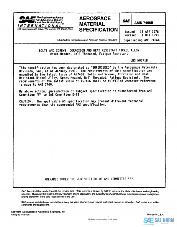 SAE AMS 7466 Series PDF