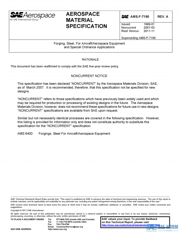 SAE AMSF 7190 Series PDF
