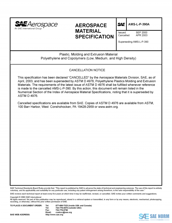 SAE AMSLP 390 Series PDF