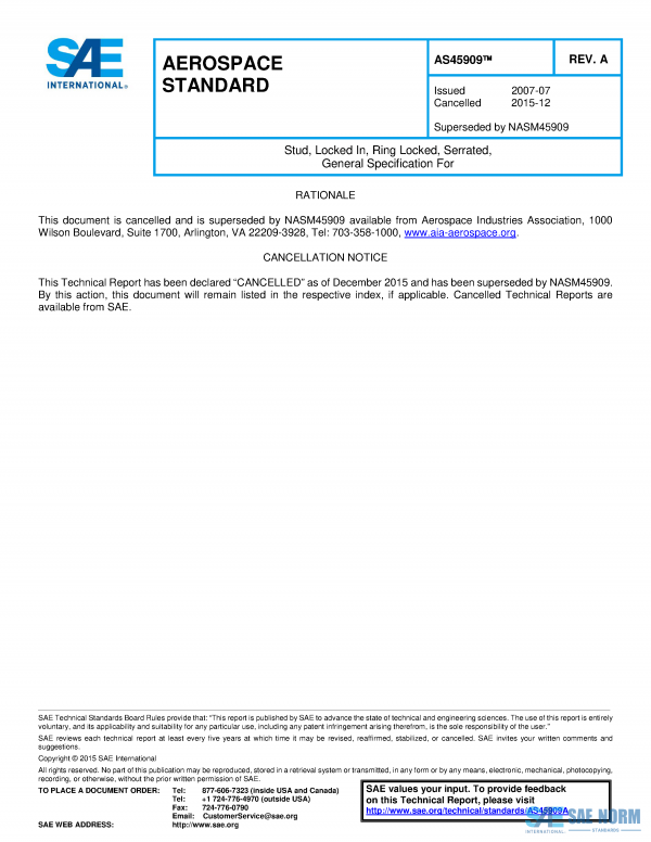 SAE AS 45909 Series PDF