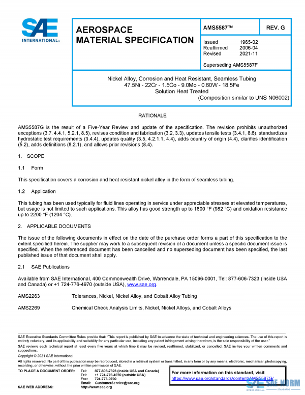 SAE AMS 5587 Series PDF