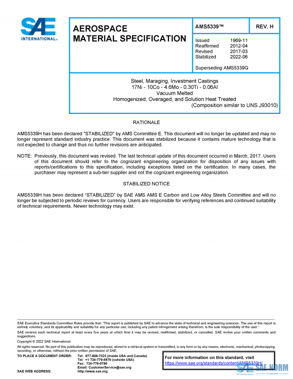SAE AMS 5339 Series PDF