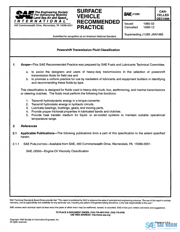 SAE J 1285 Series PDF