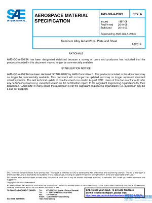 SAE AMSQQA 250/3 Series PDF
