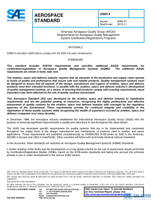 SAE AS 9014 Series PDF