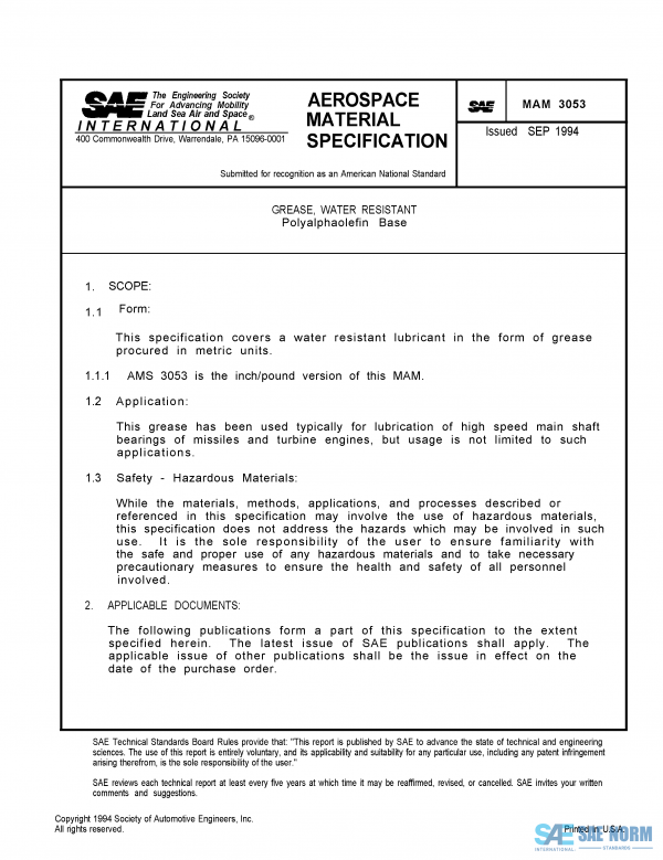 SAE MAM 3053 Series PDF
