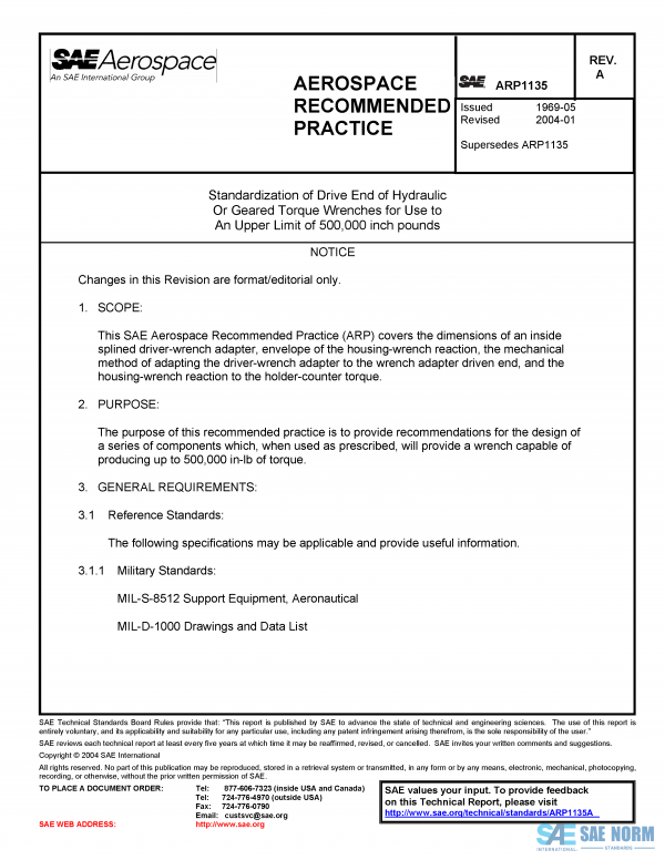 SAE ARP 1135 Series PDF