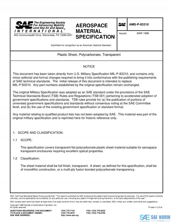 SAE AMSP 83310 Series PDF