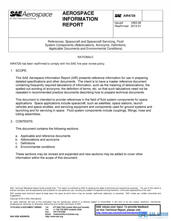 SAE AIR 4728 Series PDF