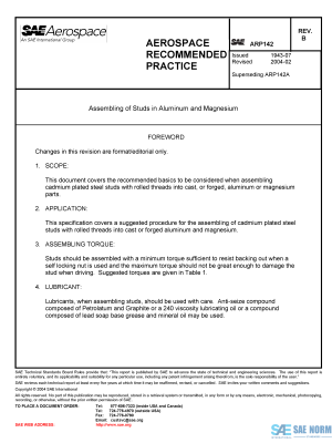 SAE ARP 142 Series PDF
