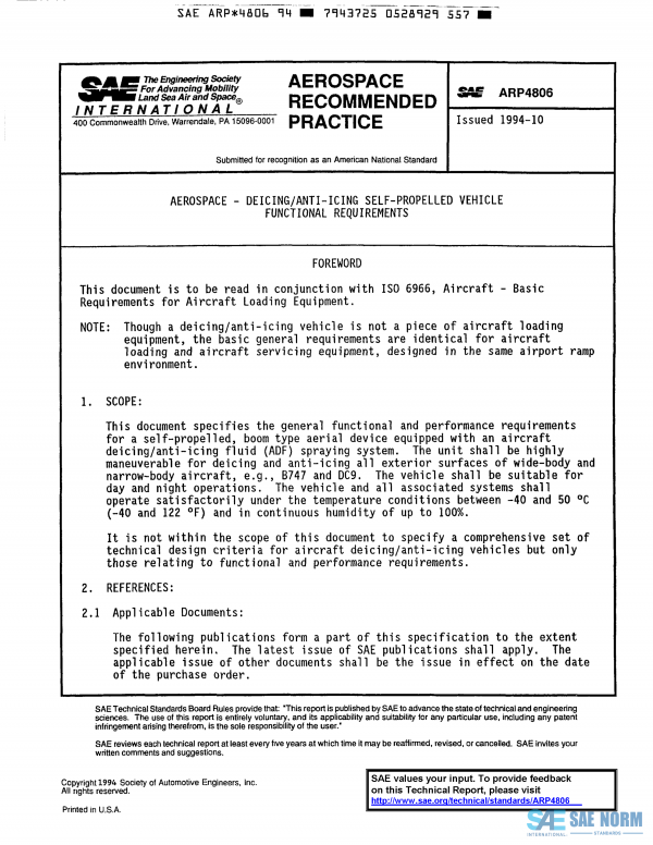 SAE ARP 4806 Series PDF
