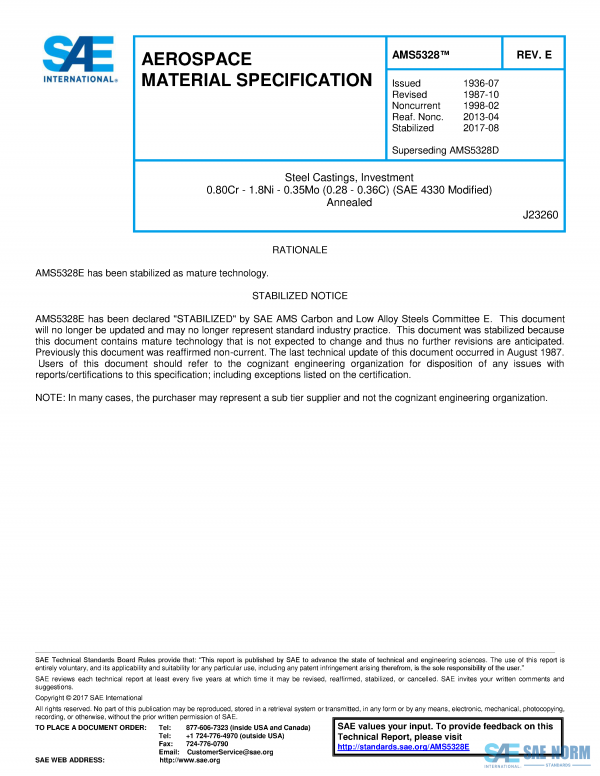 SAE AMS 5328 Series PDF