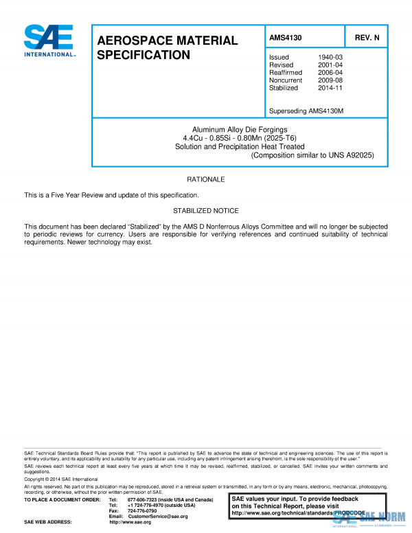 SAE AMS 4130 Series PDF