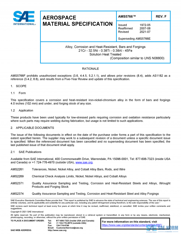 SAE AMS 5766 Series PDF