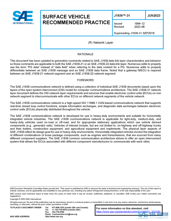 SAE J 1939/31 Series PDF