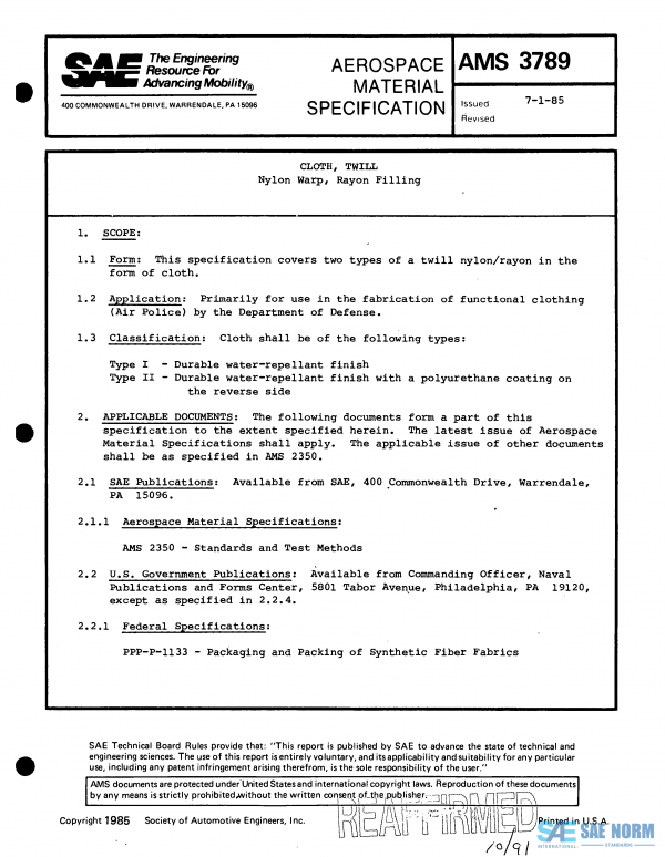 SAE AMS 3789 Series PDF