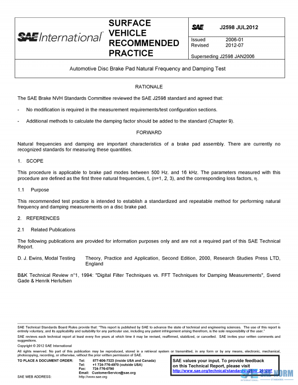 SAE J 2598 Series PDF