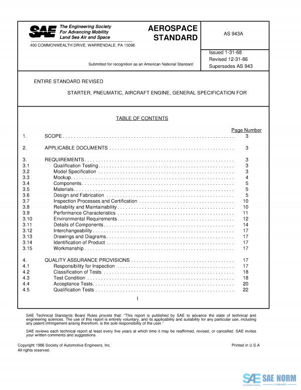SAE AS 943 Series PDF