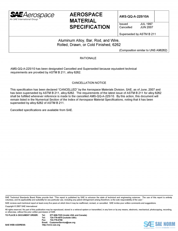 SAE AMSQQA 225/10 Series PDF