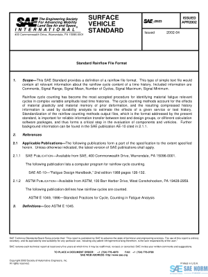 SAE J 2623 Series PDF