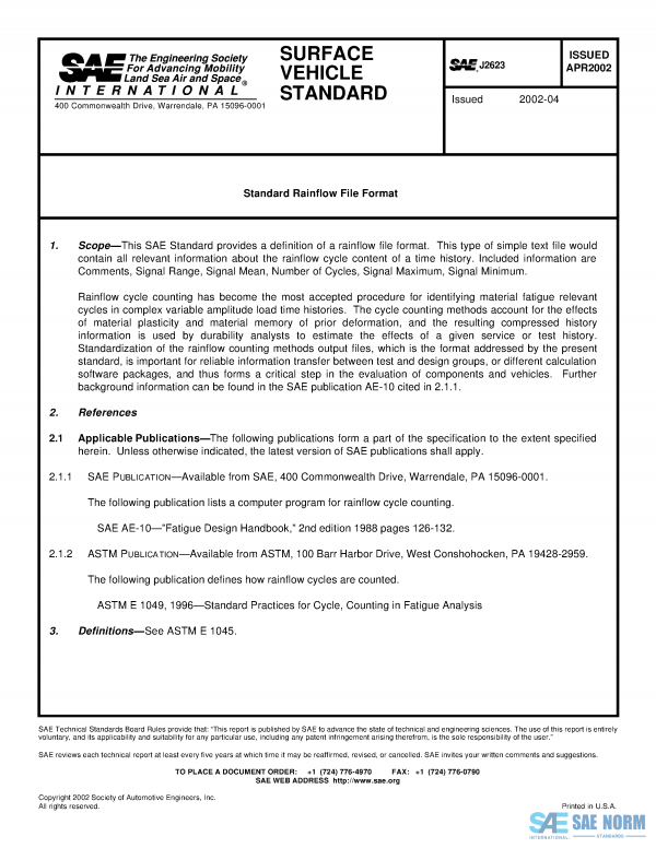 SAE J 2623 Series PDF