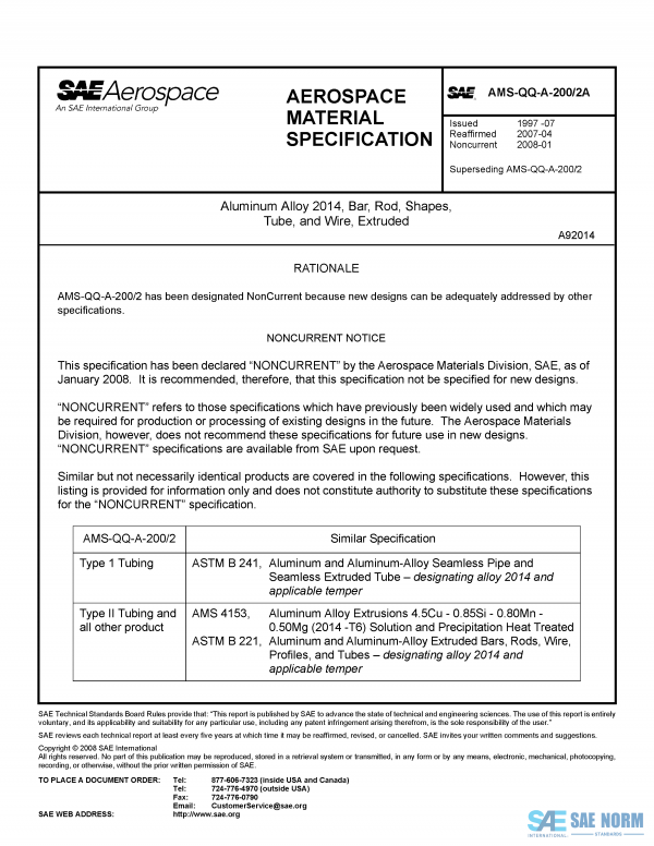 SAE AMSQQA 200/2 Series PDF