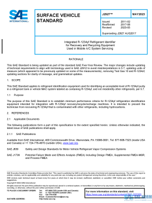 SAE J 2927 Series PDF
