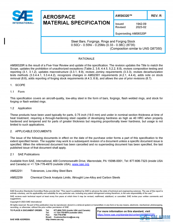 SAE AMS 6320 Series PDF