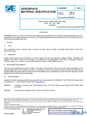 SAE AMS 4899 Series PDF