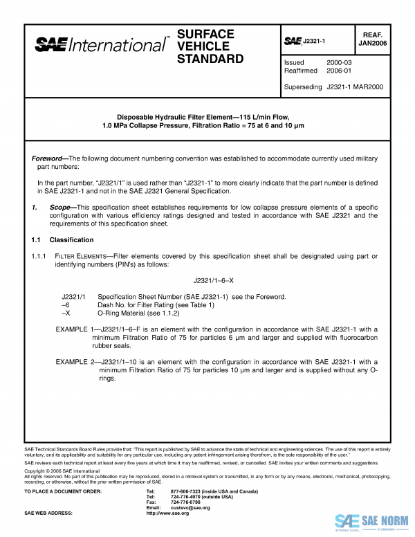 SAE J 2321/1 Series PDF