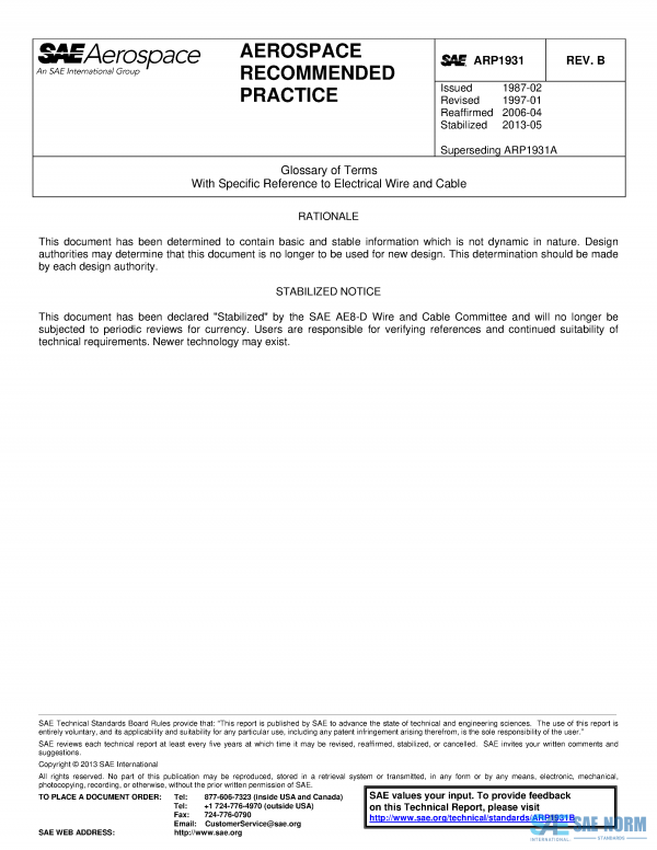 SAE ARP 1931 Series PDF