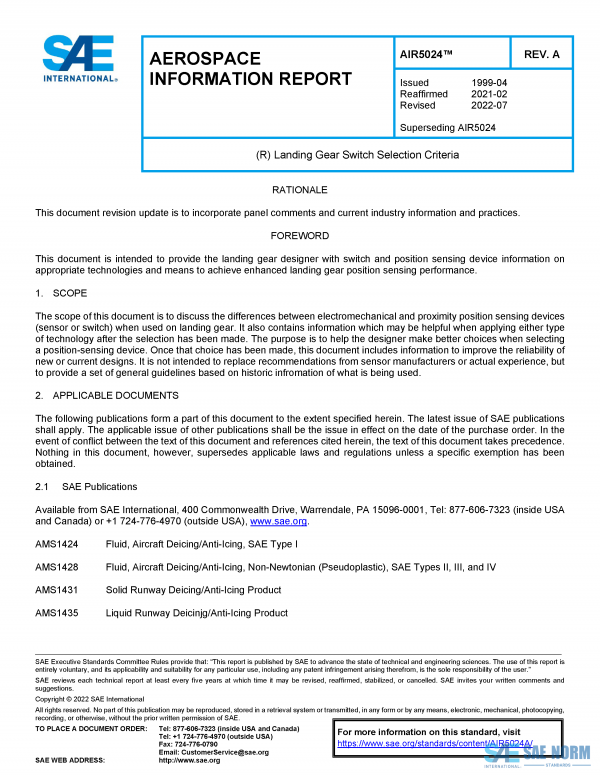 SAE AIR 5024 Series PDF