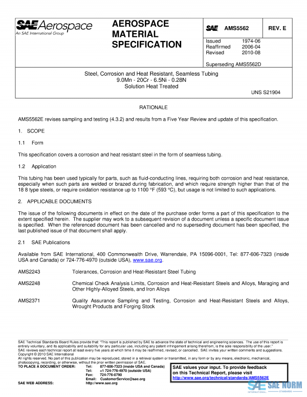 SAE AMS 5562 Series PDF