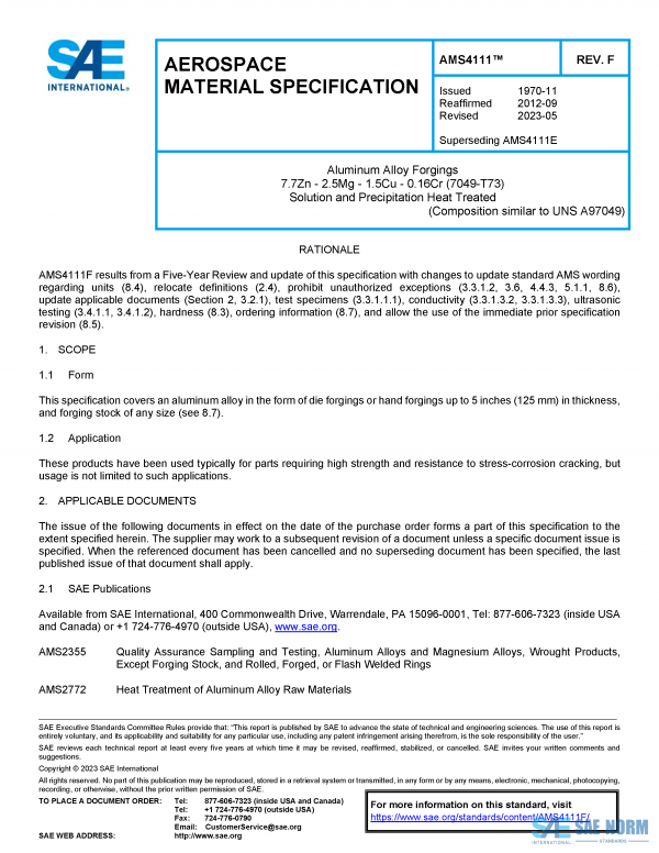 SAE AMS 4111 Series PDF
