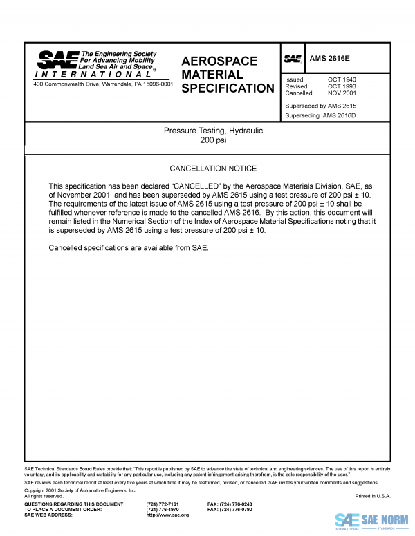 SAE AMS 2616 Series PDF